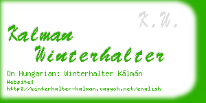 kalman winterhalter business card