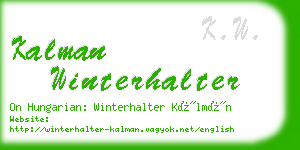 kalman winterhalter business card